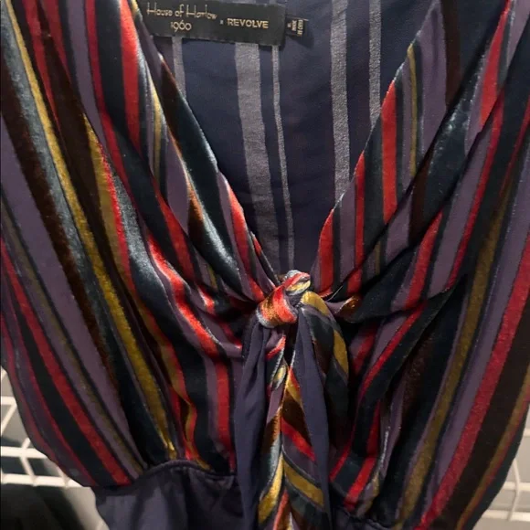 House of Harlow 1960 Striped Tie-Front Bodysuit - Picture 3 of 4